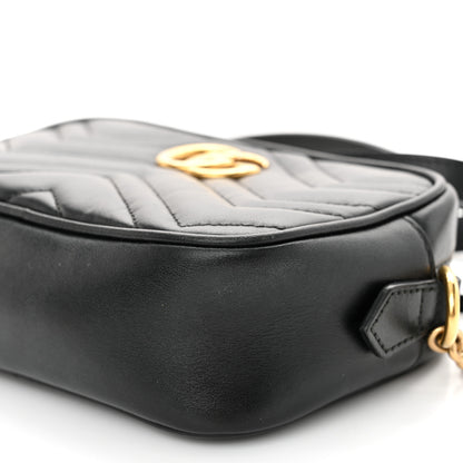 Gucci Calfskin Matelasse Mini GG Marmont Chain Shoulder Bag Black 9 of 10