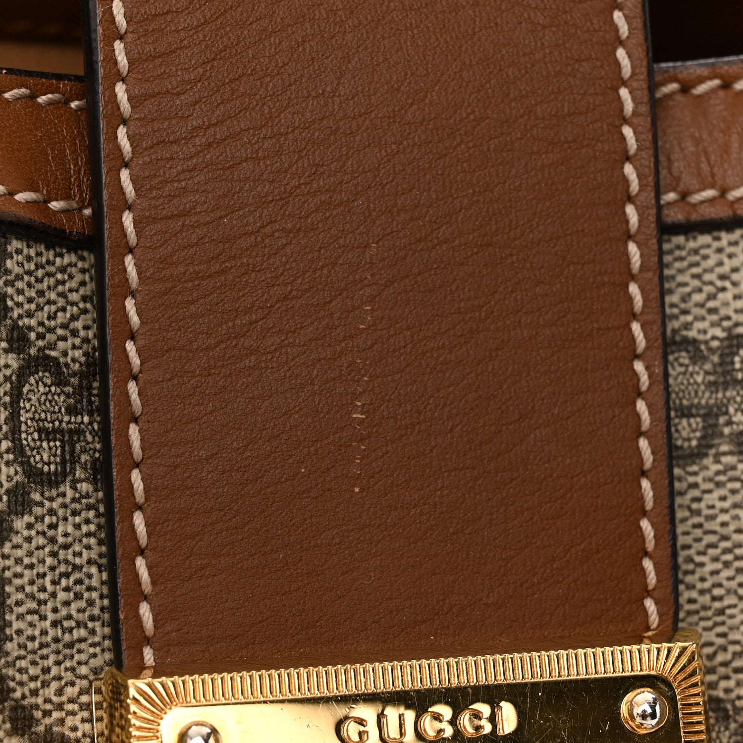 Gucci GG Supreme Monogram Medium Padlock Tote Beige Cuir 11 of 11