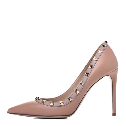 Valentino Garavani Nappa Rockstud 100mm Pumps 38.5 Soft Noisette Poudre 1 of 15
