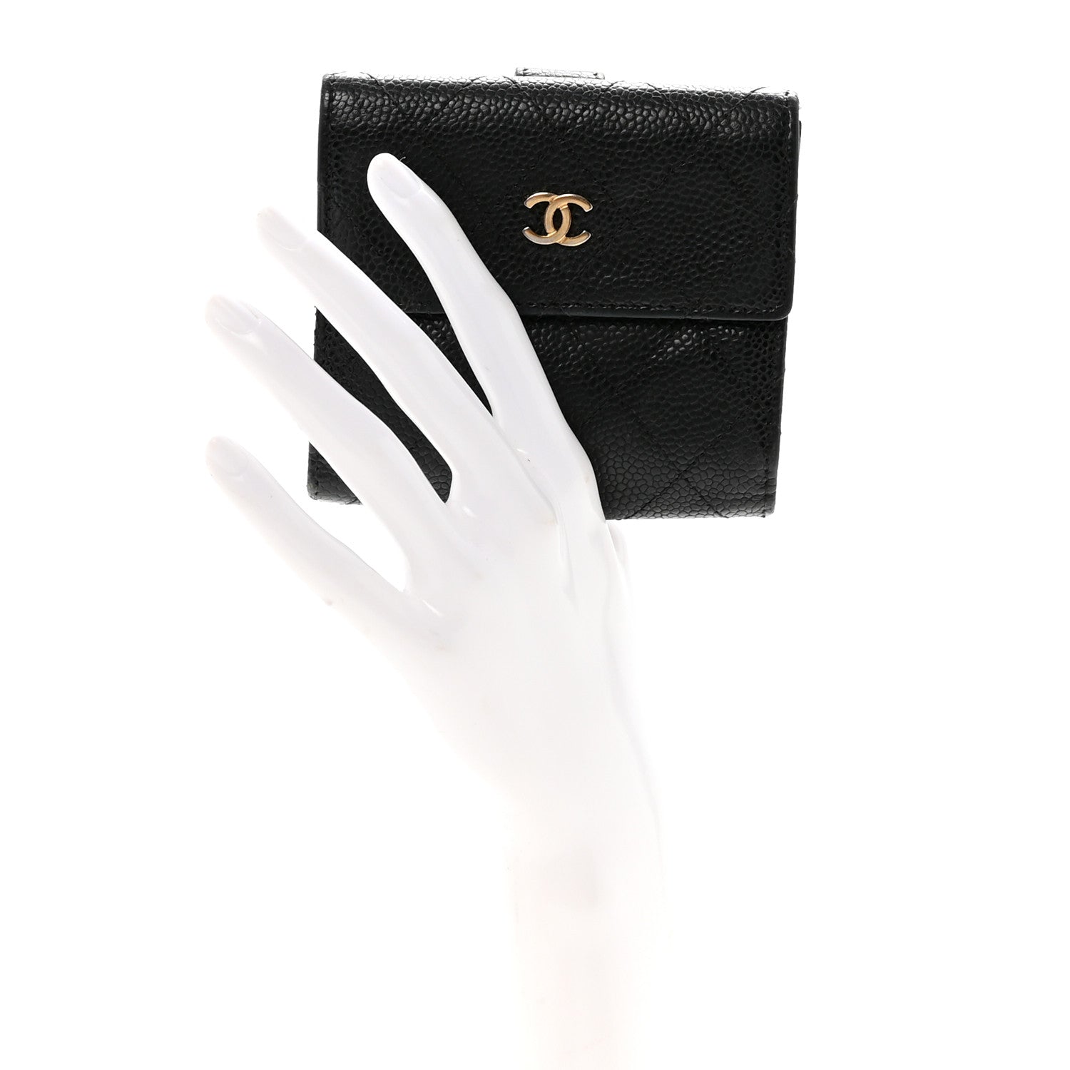 Chanel Caviar Quilted Compact French Flap Wallet Black 2 of 8
