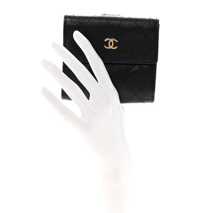 Chanel Caviar Quilted Compact French Flap Wallet Black 2 of 8