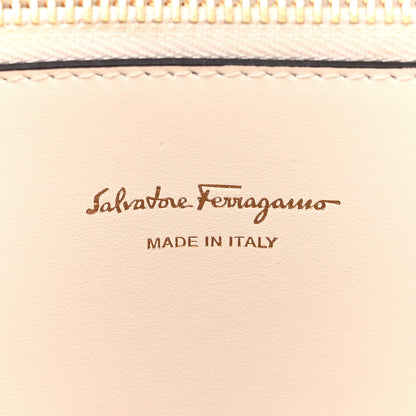 Salvatore Ferragamo Grained Calfskin Studio Top Handle Bag Burgundy Beige 7 of 15