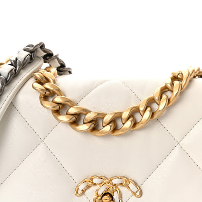 Chanel Goatskin Quilted Medium Chanel 19 Flap White 8 of 10