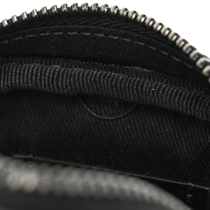 Versace Coated Canvas Calfskin La Greca Square Zip Pouch Black Gray 8 of 8