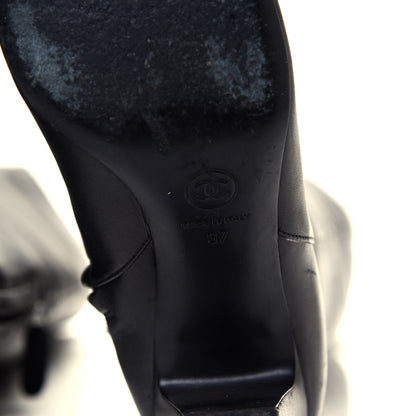 Chanel Calfskin CC Knee High Boots 37 Black 6 of 7