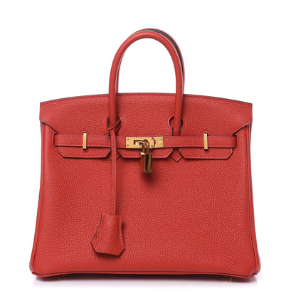 Hermes Togo Birkin 25 Rouge Casaque 1 of 26