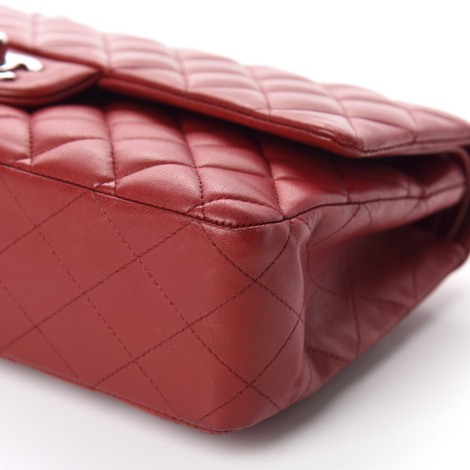 Chanel Lambskin Quilted Medium Double Flap Red 10 of 21
