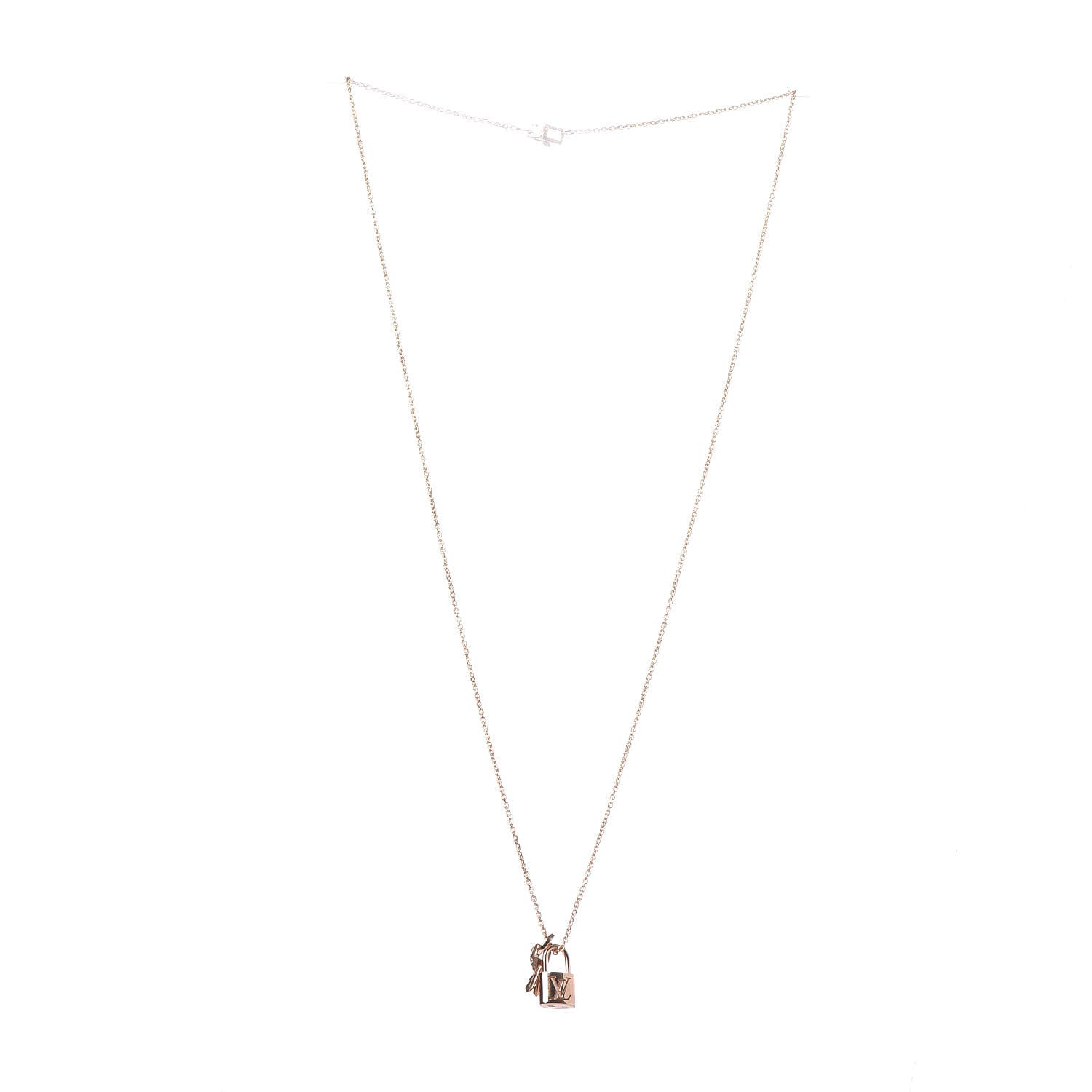 Louis Vuitton 18K Pink Gold Lockit Key Pendant Necklace 3 of 7