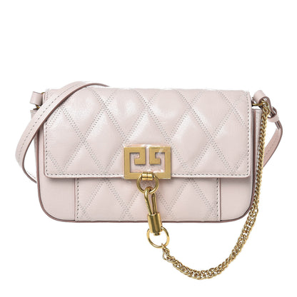 Givenchy Goatskin Quilted GV3 Mini Pocket Convertible Bag Pale Pink 1 of 7