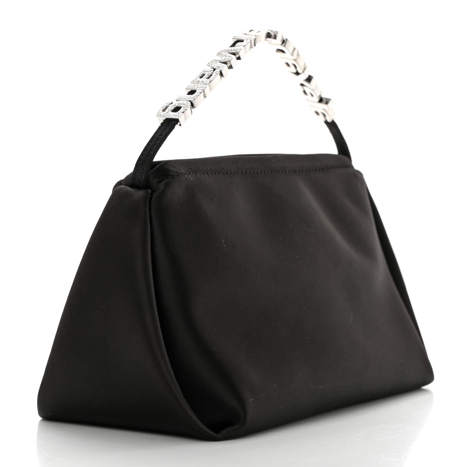 Alexander Wang Satin Crystal Logo Micro Marquess Bag Black 3 of 8