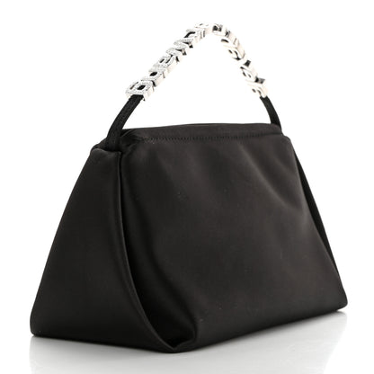 Alexander Wang Satin Crystal Logo Micro Marquess Bag Black 3 of 8