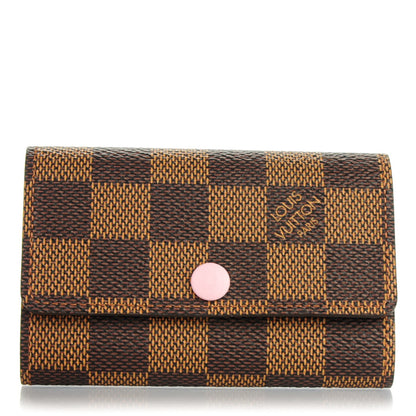 Louis Vuitton Damier Ebene Multicles 6 Key Holder Rose Ballerine 1 of 7