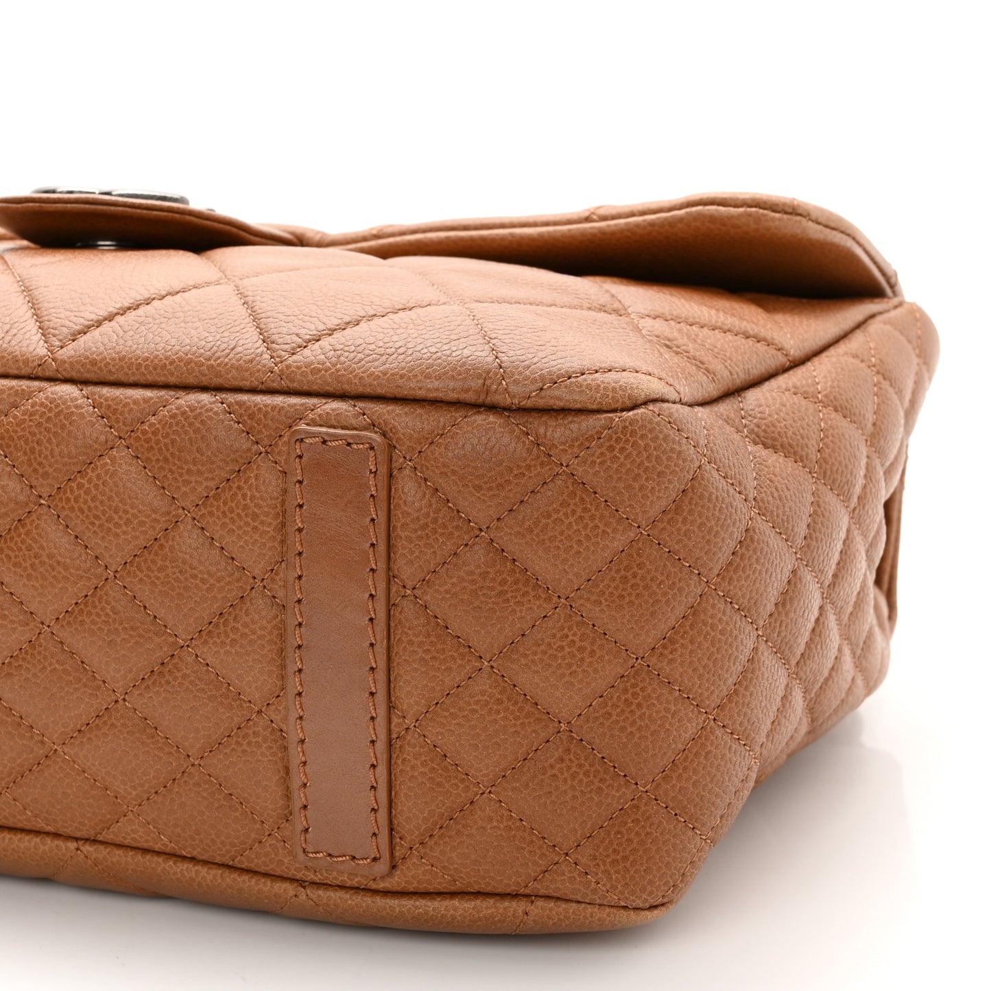 Caviar Quilted Coco Casual Flap Light Brown