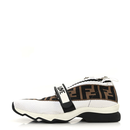 Fendi Stretch Yarn FF Stiff Band Rockoko Sneakers 36.5 Black White Black Tobacco 1 of 6