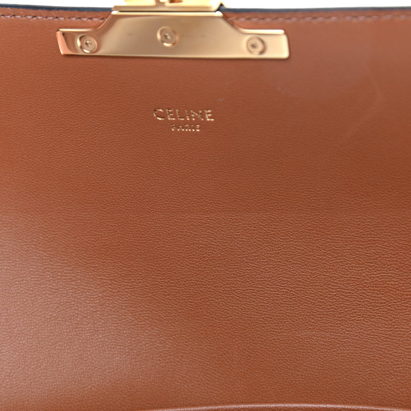 Canvas Calfskin Triomphe Shoulder Bag Tan
