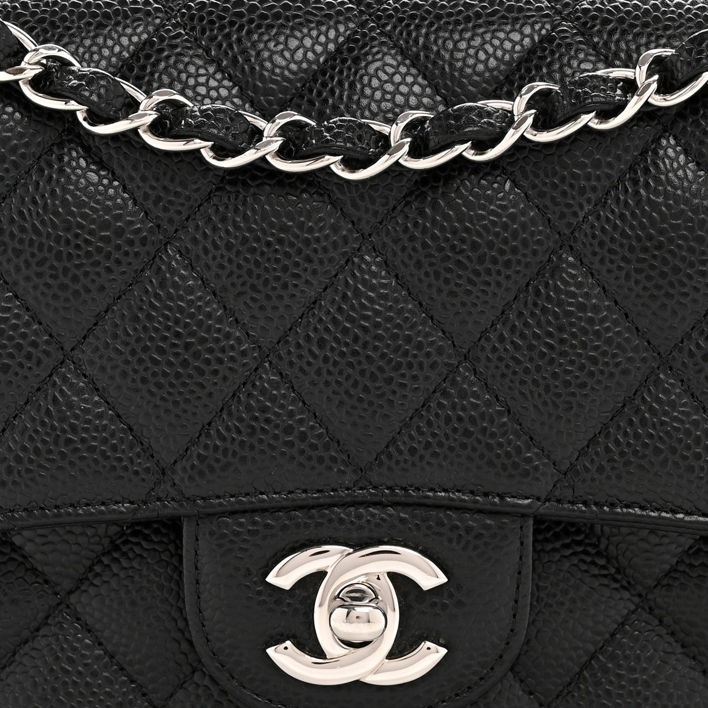 Caviar Quilted Small Double Flap Black