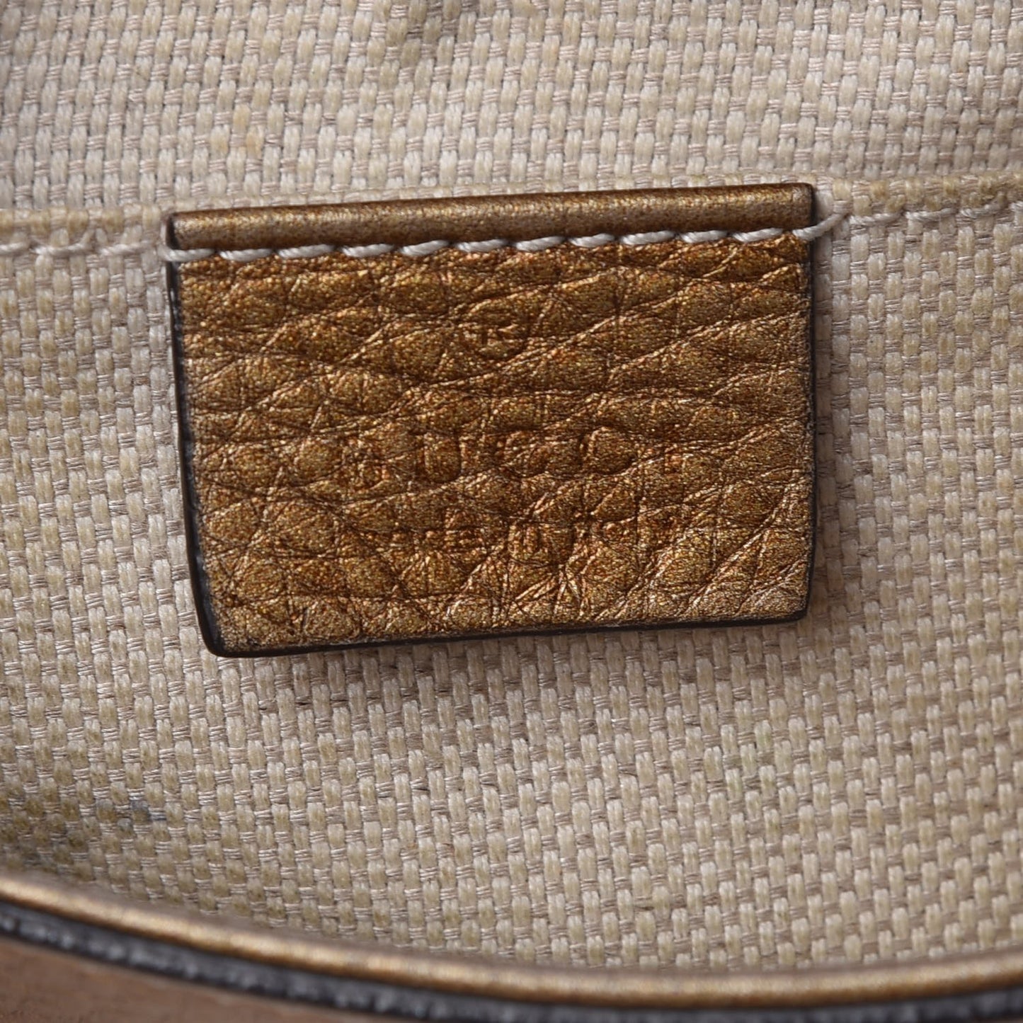 Metallic Pebbled Calfskin Small Soho Flap Crossbody Gold Ombre