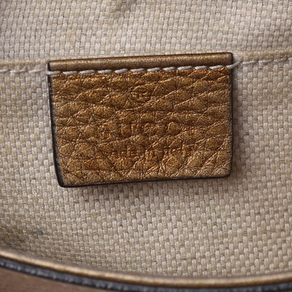Gucci Metallic Pebbled Calfskin Small Soho Flap Crossbody Gold Ombre 5 of 12