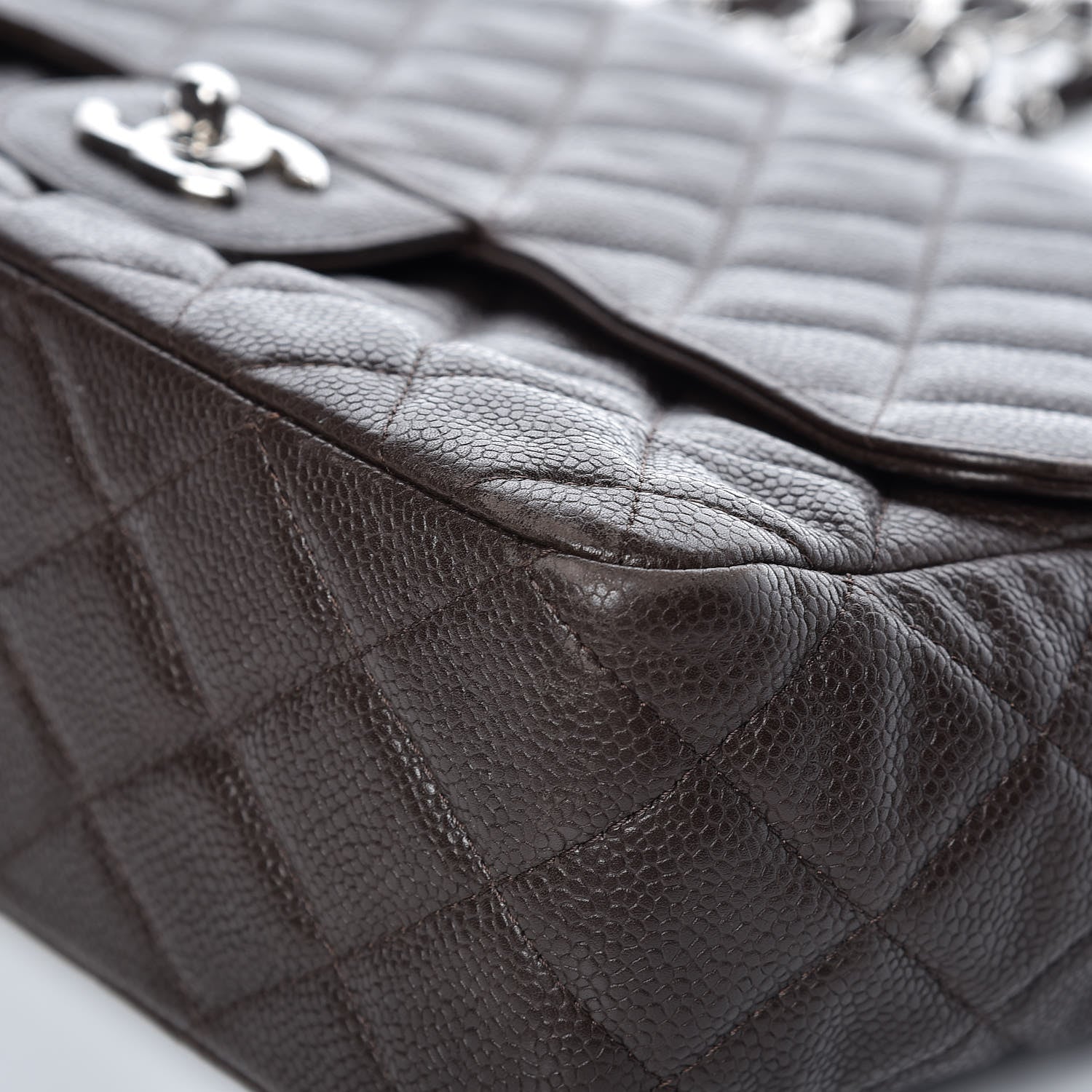 Chanel Caviar Quilted Jumbo Single Flap Brown 12 of 14