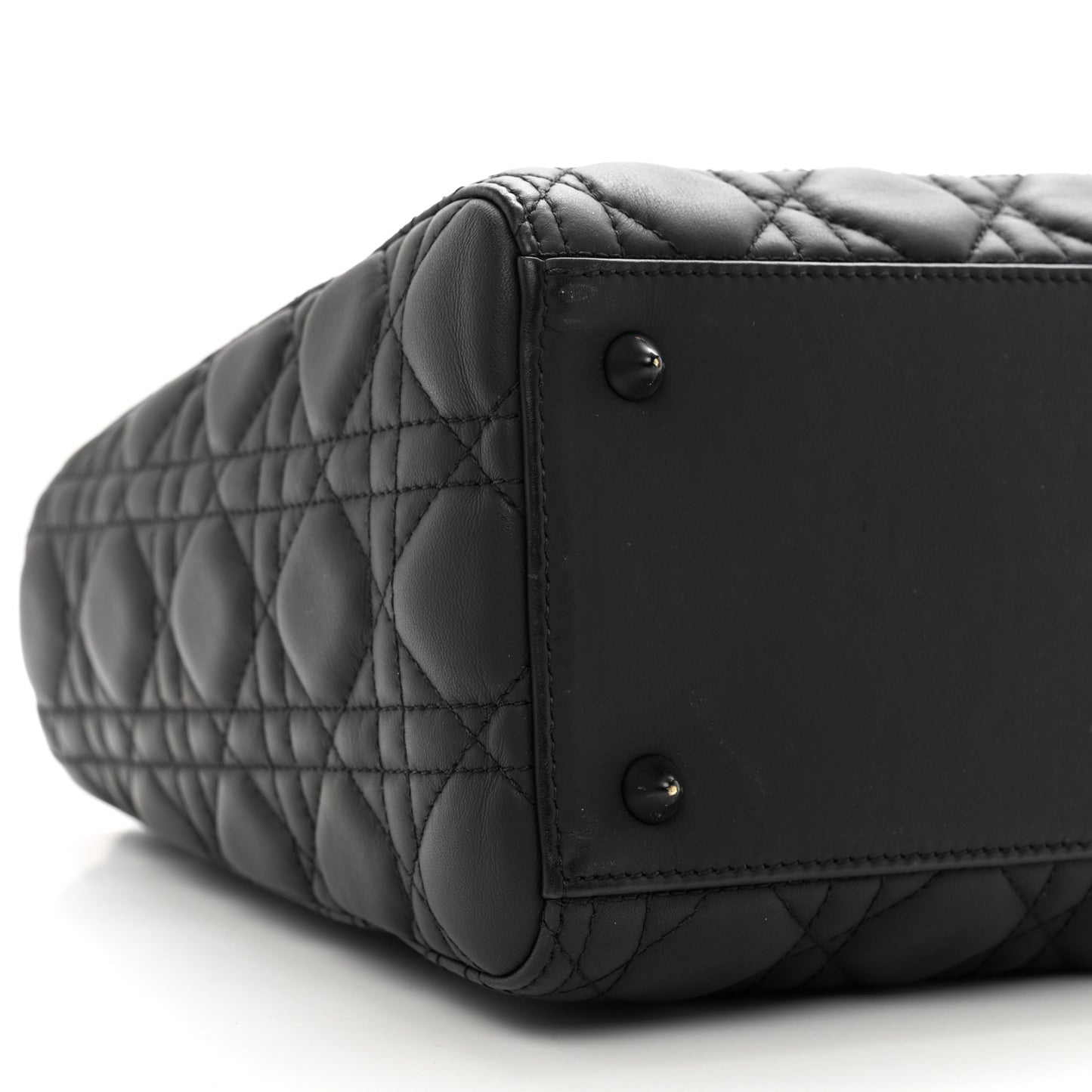 Ultra Matte Calfskin Cannage Medium Lady Dior Black
