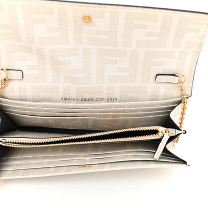 Fendi Glazed Fabric Vitello Liberty FF Logo Bikini Girls Inlay Continental Wallet On Chain Bianco Perla Multicolor 5 of 9