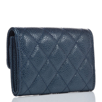 Chanel Iridescent Caviar Quilted Flap Card Holder Dark Blue 3 of 13