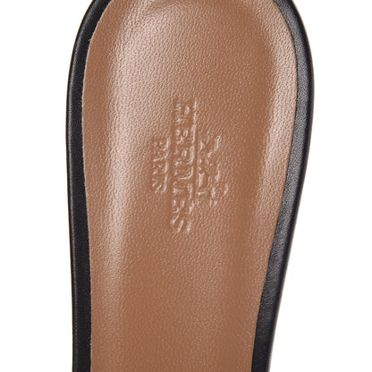 Hermes Calfskin Oasis Sandals 38.5 Black 7 of 11