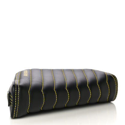 Balenciaga Calfskin Quilted Car Clutch S Black and Yellow 4 of 9