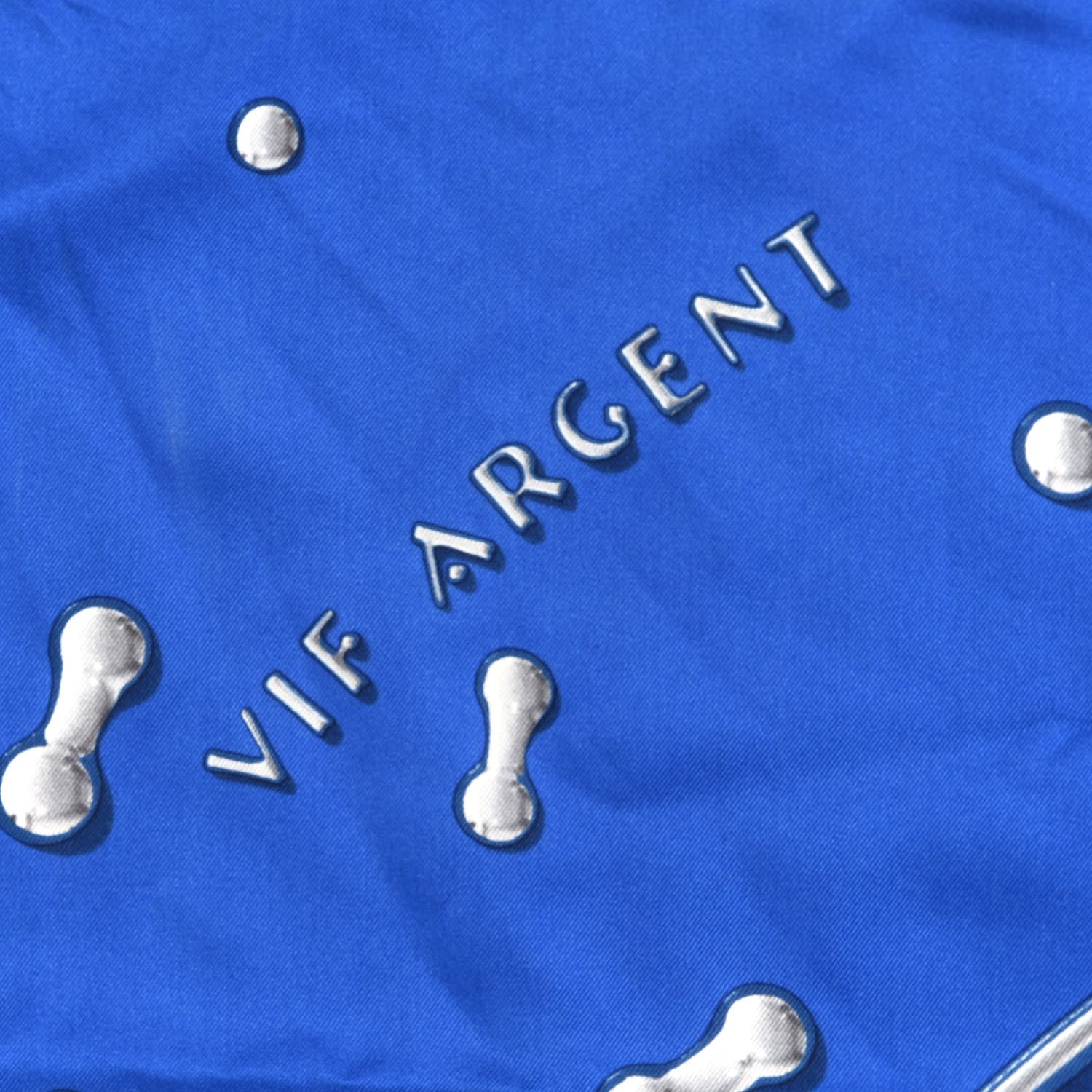 Hermes Silk Vif Argent Scarf 90 Blue 3 of 4