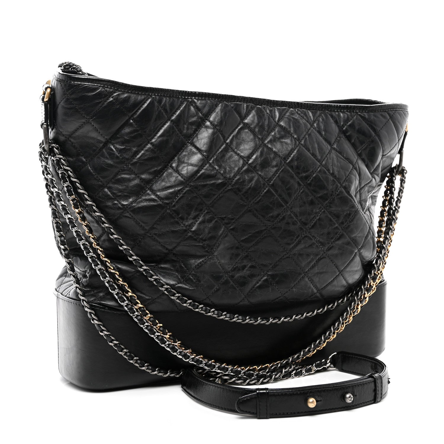 Chanel Aged Calfskin Quilted Maxi Gabrielle Hobo Black 3 of 15