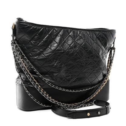 Chanel Aged Calfskin Quilted Maxi Gabrielle Hobo Black 3 of 15