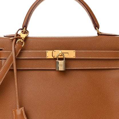 Hermes Courchevel Kelly Retourne 32 Gold 8 of 11