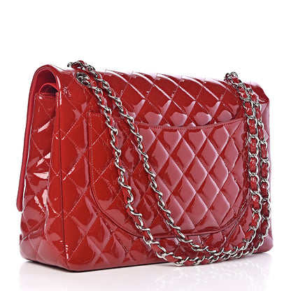 Chanel Patent Quilted Maxi Double Flap Red 3 of 14