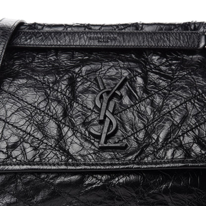 Saint Laurent Crinkled Calfskin Matelasse Monogram Medium Niki Chain Satchel Black 11 of 11
