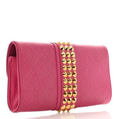 Louis Vuitton Calfskin Embossed Courtney Pochette Clutch Fuchsia 3 of 7