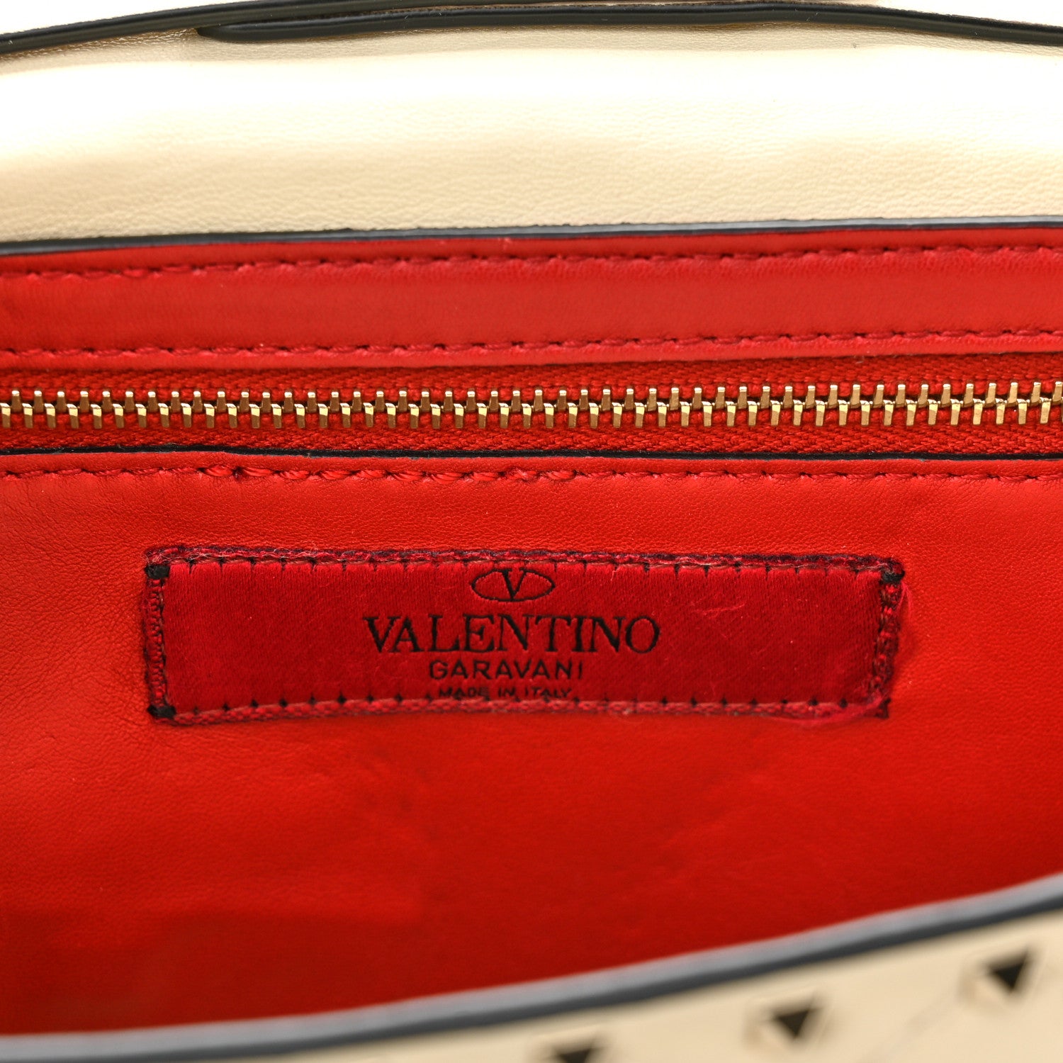 Valentino Garavani Nappa Rockstud Spike Wallet on Chain Light Ivory 6 of 12