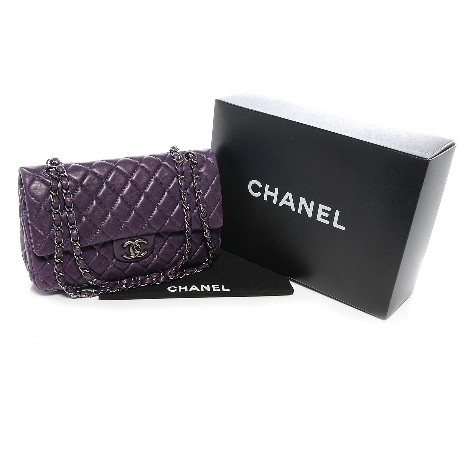 Chanel Lambskin Medium Double Flap Violet 5 of 8