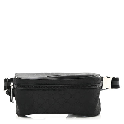 Gucci Nylon Monogram Fanny Pack Belt Bag Black 1 of 10