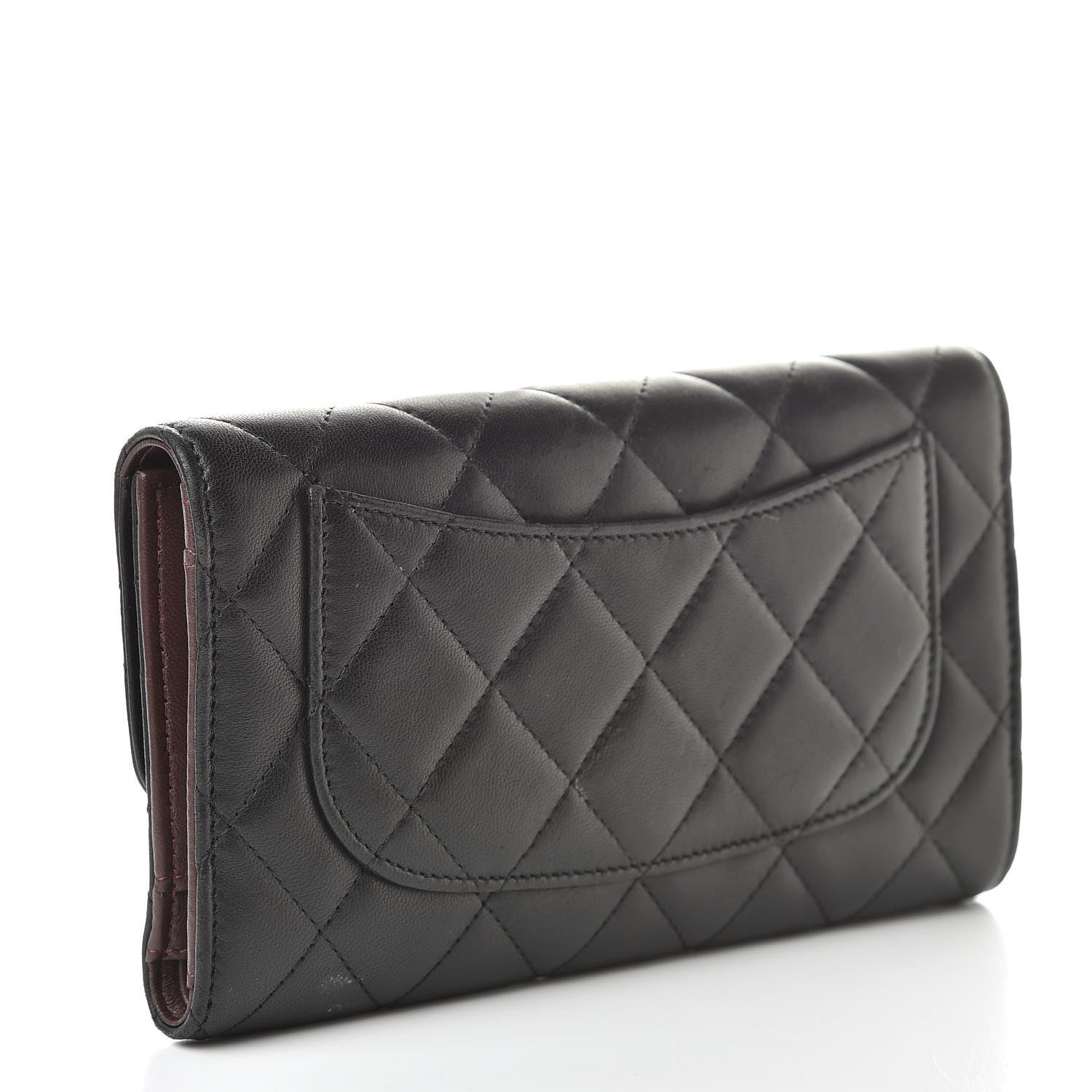 Chanel Lambskin Quilted Large Flap Wallet Black 3 of 14
