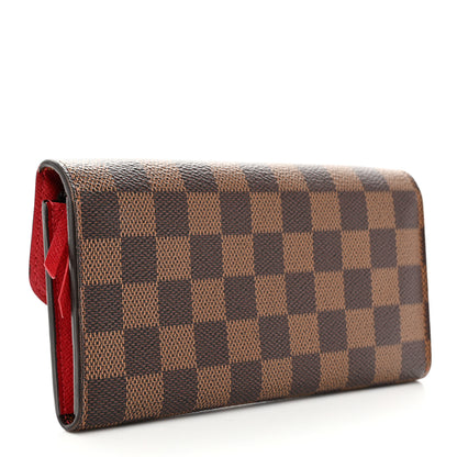 Louis Vuitton Damier Ebene Emilie Wallet Red 3 of 9