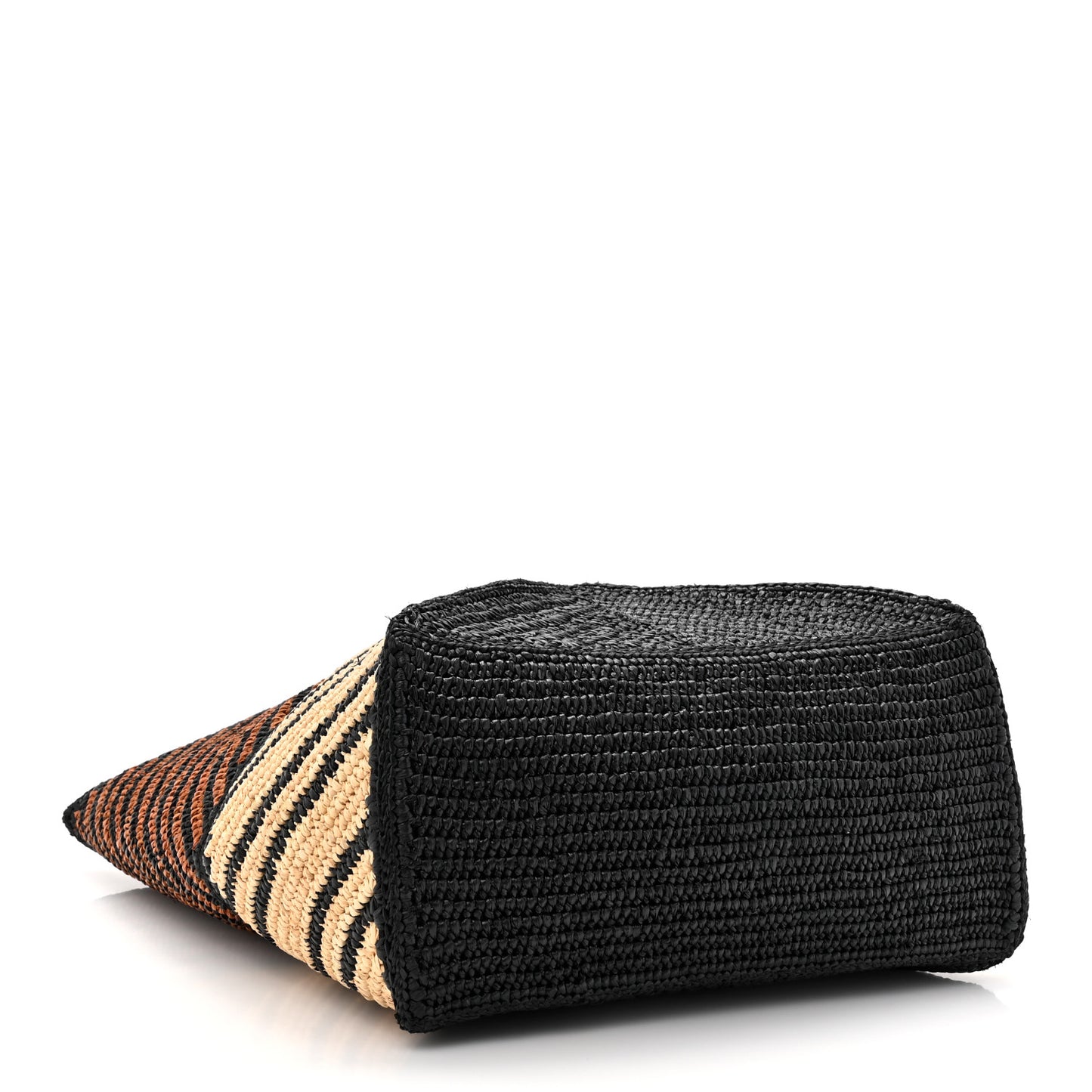 Raffia Calfskin Paula's Ibiza Medium Puzzle Fold Tote Natural Honey Gold