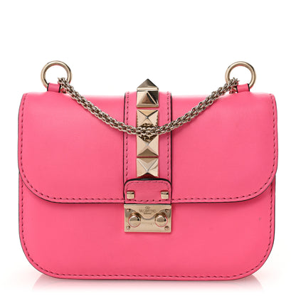 Valentino Garavani Vitello Small Glam Lock Rockstud Flap Deep Fuxia 1 of 9
