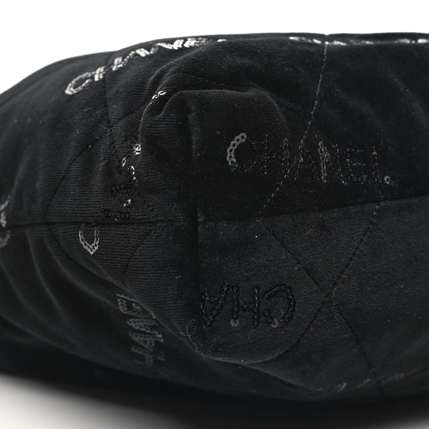 Chanel Velvet Sequin Quilted Small Chanel 22 Black 11 of 15
