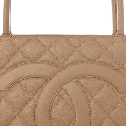 Chanel Caviar Quilted Medallion Tote Beige 8 of 8