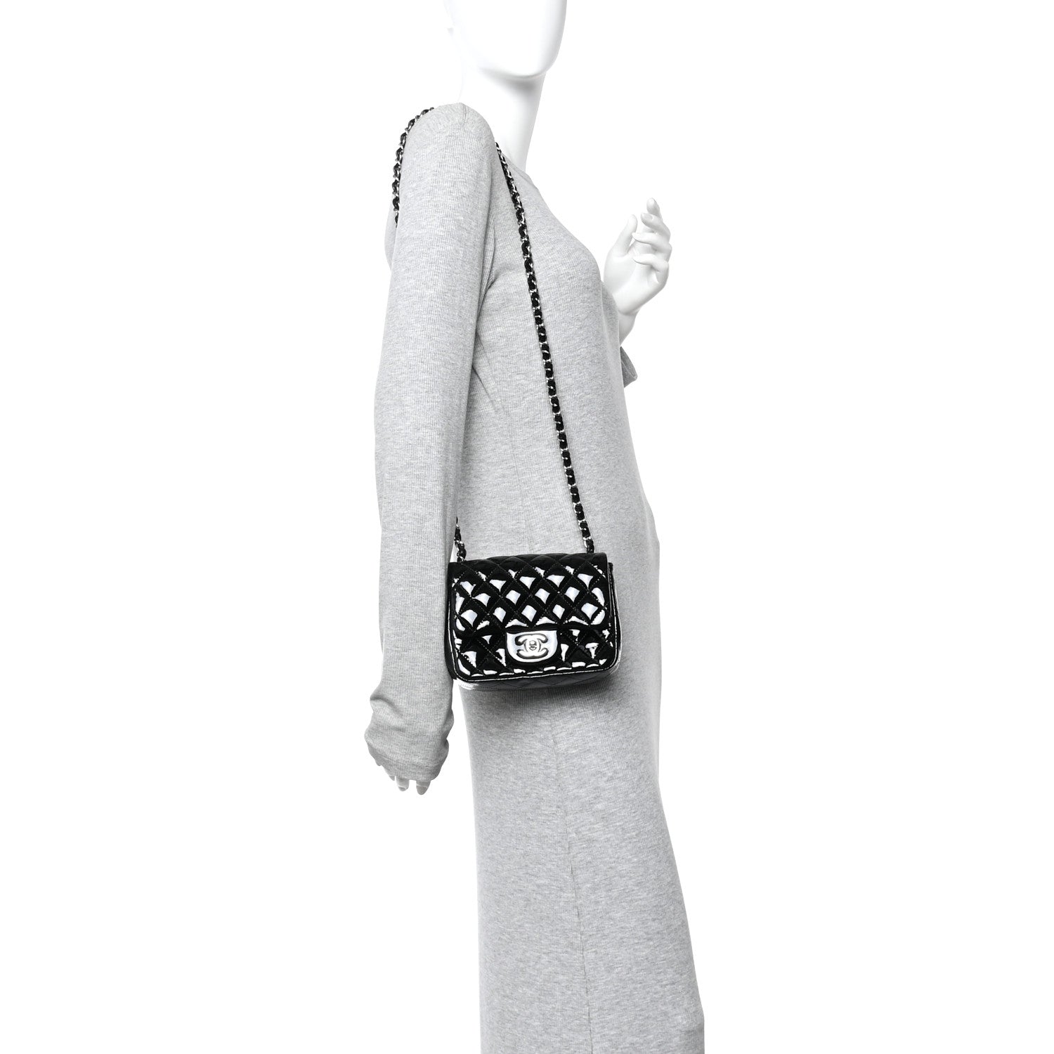 Chanel Patent Calfskin Quilted Mini Square Flap Black 2 of 13