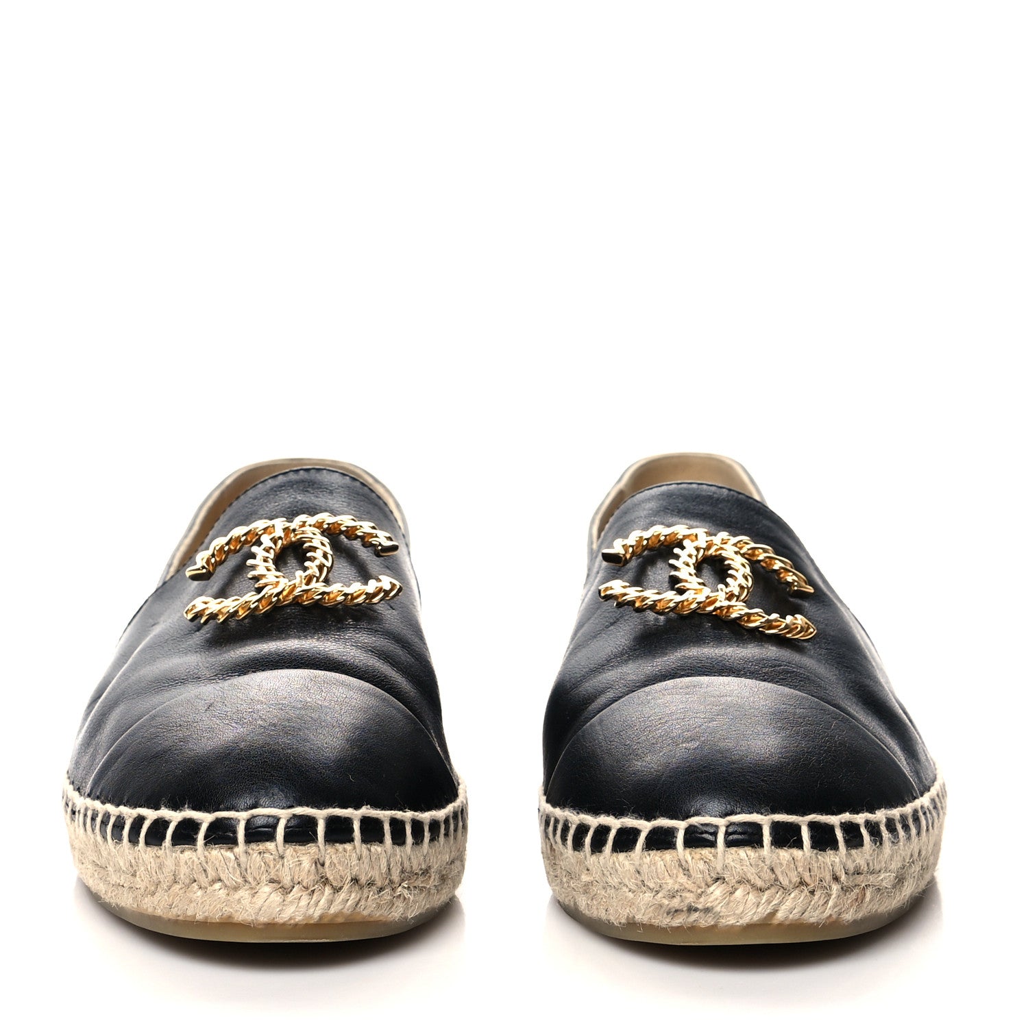 Chanel Calfskin Chain CC Espadrilles 40 Black 2 of 8