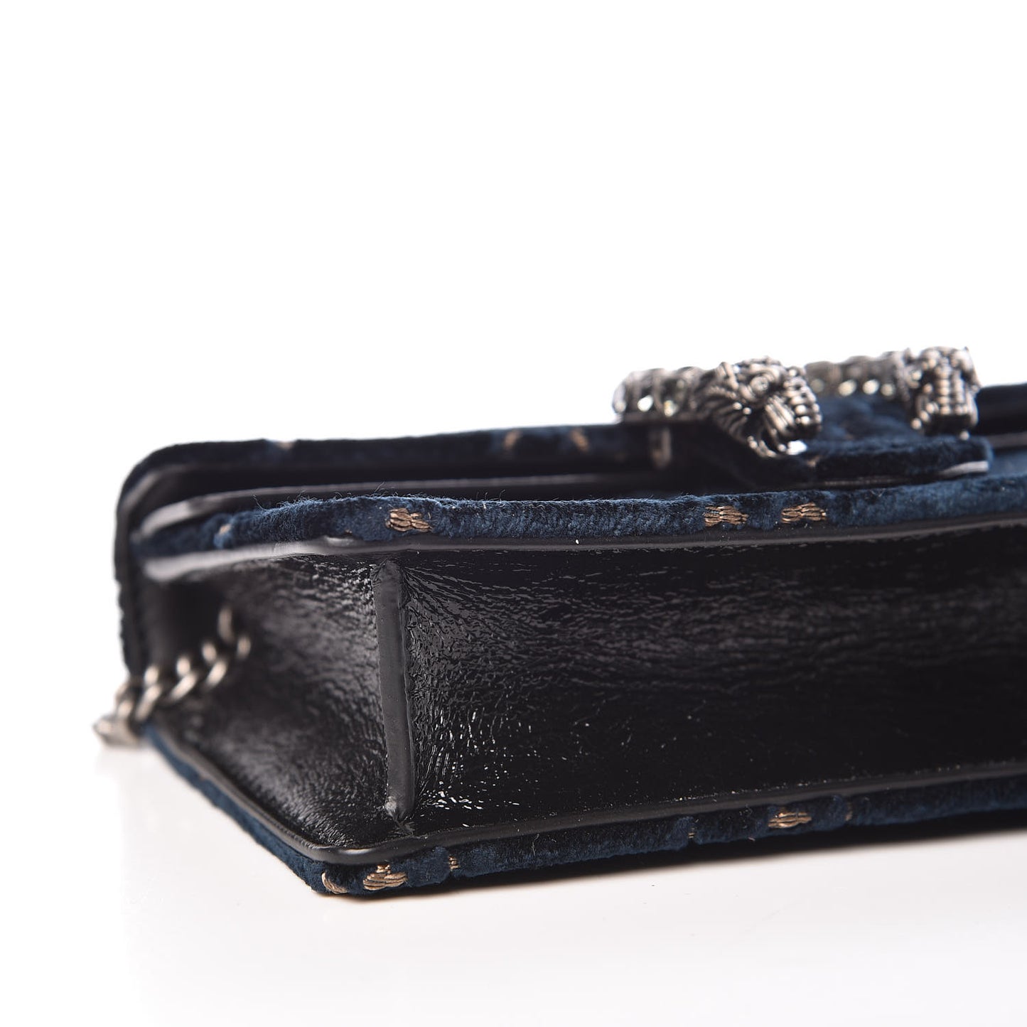 Velvet GG Monogram Super Mini Dionysus Shoulder Bag Blue Beige Black