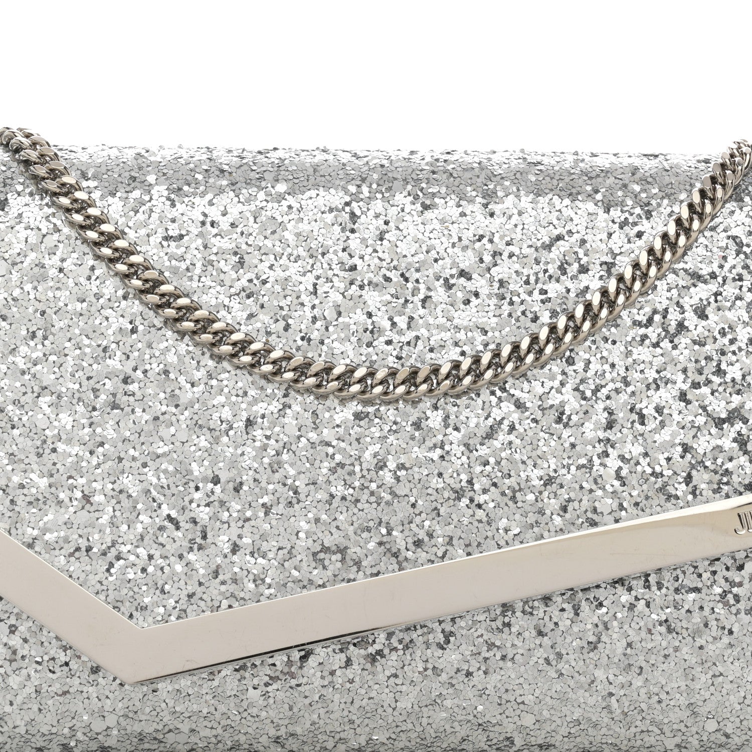 Jimmy Choo Glitter Emmie Clutch Silver 7 of 14