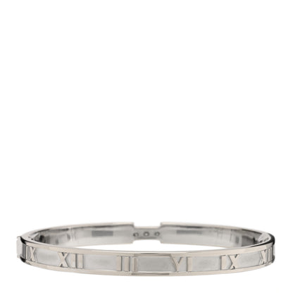 Tiffany 18K White Gold Diamond Atlas Closed Hinged Bangle Bracelet 2 of 4