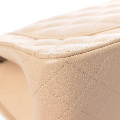 Chanel Caviar Quilted Jumbo Double Flap Beige Clair 11 of 16